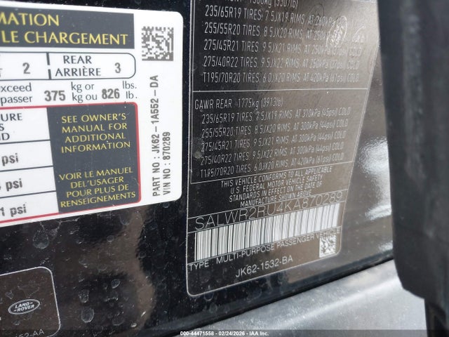 2019 LAND ROVER RANGE ROVER SPORT SALWR2RU4KA870289 Photo 8