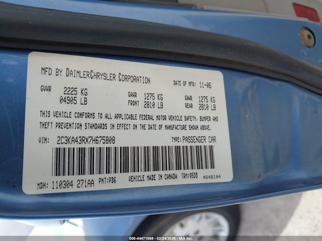 Aukcja sprzedaży 2007 Chrysler 300, vin: 2C3KA43RX7H675808, numer aukcji: 44471569