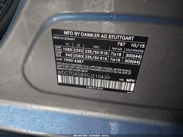 2016 MERCEDES-BENZ GLA 250 WDCTG4GB9GJ210439 Photo 8