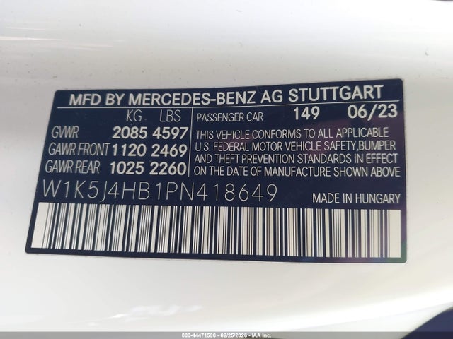 Aukcja sprzedaży 2023 Mercedes-benz Cla 250 Coupe 4matic, vin: W1K5J4HB1PN418649, numer aukcji: 44471590