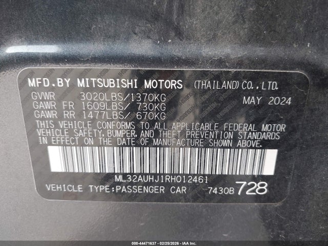 2024 MITSUBISHI MIRAGE ML32AUHJ1RH012461 Photo 8