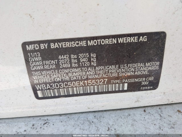 Aukcja sprzedaży 2014 Bmw 328d, vin: WBA3D3C50EK155327, numer aukcji: 44471683