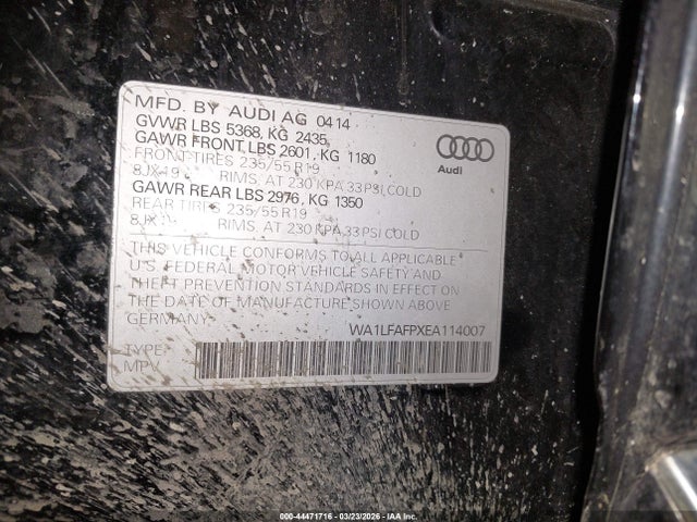 WA1LFAFPXEA114007 Audi Q5 2.0t Premium