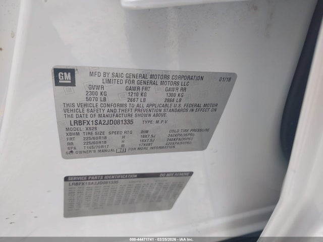 Aukcja sprzedaży 2018 Buick Envision Essence, vin: LRBFX1SA2JD081335, numer aukcji: 44471741