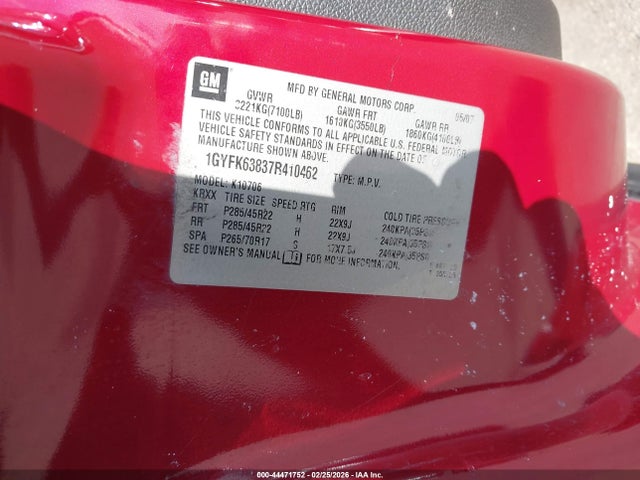 2007 CADILLAC ESCALADE 1GYFK63837R410462 Photo 8