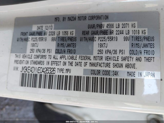 Aukcja sprzedaży 2014 Mazda Cx-5 Grand Touring, vin: JM3KE4DYXE0426326, numer aukcji: 44471772