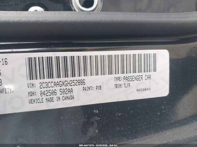Продаж на аукціоні авто 2016 Chrysler 300 Anniversary Edition, vin: 2C3CCAAGXGH252886, номер лоту: 44471876