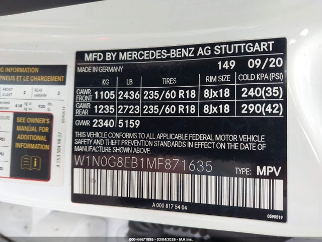 2021 MERCEDES-BENZ GLC 300 W1N0G8EB1MF871635 Photo 8