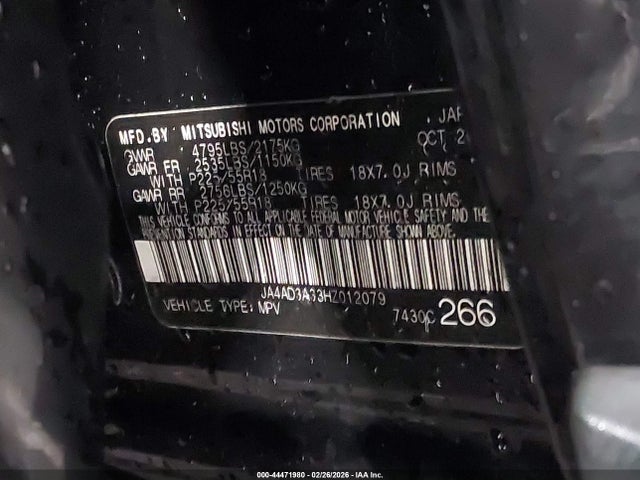 2017 MITSUBISHI OUTLANDER JA4AD3A33HZ012079 Photo 8