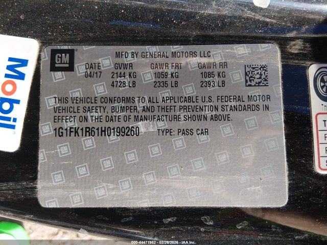 1G1FK1R61H0199260 Chevrolet CAMARO ZL1