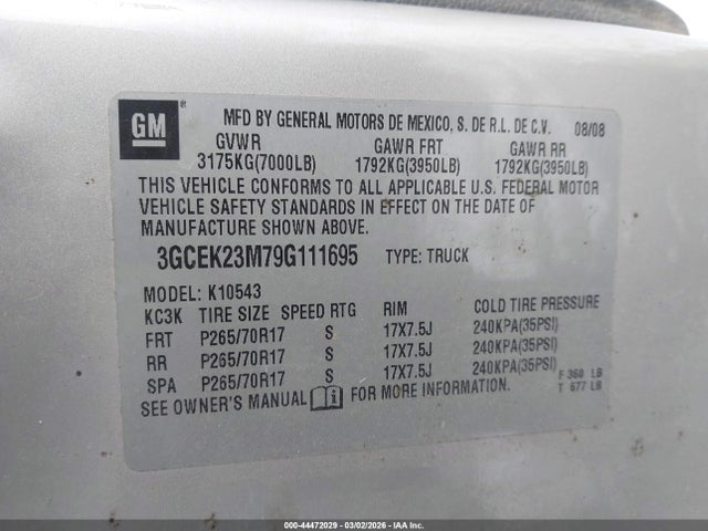 2009 CHEVROLET SILVERADO 1500 3GCEK23M79G111695 Photo 8