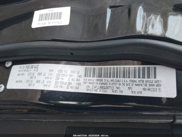 Продажа на аукционе авто 2016 Jeep Cherokee Altitude, vin: 1C4PJLAB8GW307713, номер лота: 44472104