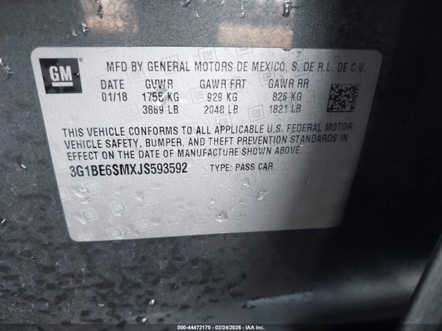 Chevrolet Cruze Lt Auto 2018 3G1BE6SMXJS593592 Image 9