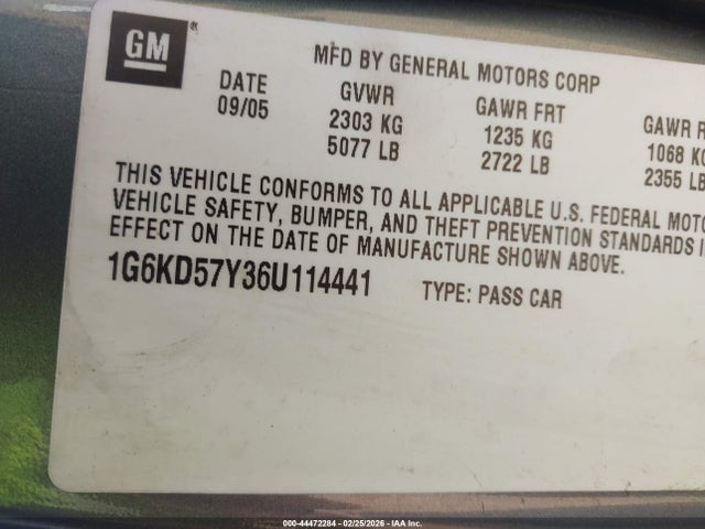 2006 CADILLAC DTS 1G6KD57Y36U114441 Photo 8