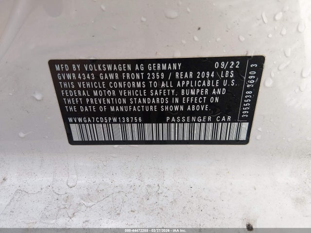 2023 VOLKSWAGEN GOLF GTI WVWGA7CD5PW138756 Photo 8