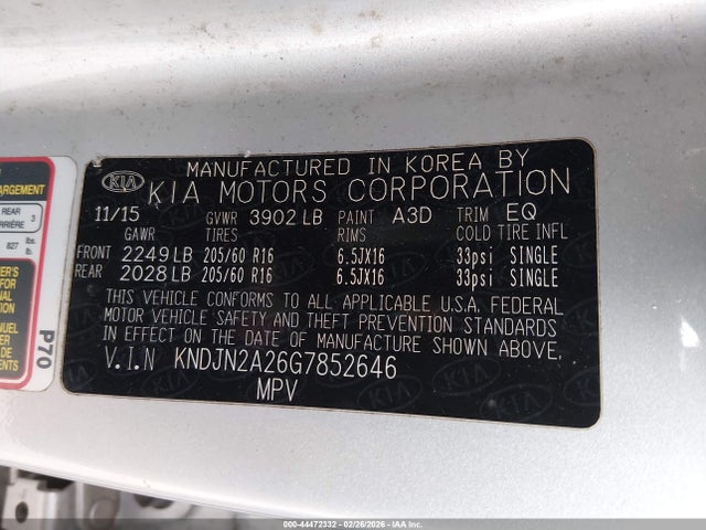 KNDJN2A26G7852646 KIA Soul
