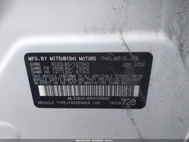 2024 MITSUBISHI MIRAGE ML32AUHJ6RH028560 Photo 8