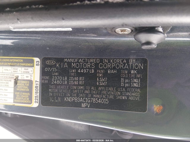 KNDPB3AC1G7854015 KIA Sportage Lx
