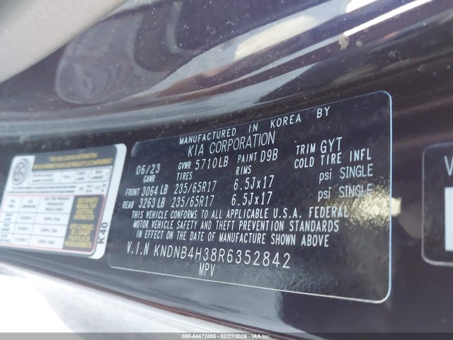 Aukcja sprzedaży 2024 Kia Carnival Mpv Lx, vin: KNDNB4H38R6352842, numer aukcji: 44472495
