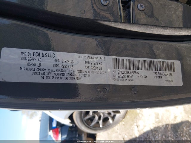 Auction sale of the 2018 Dodge Charger Gt Awd, vin: 2C3CDXJG6JH248504, lot number: 44472525