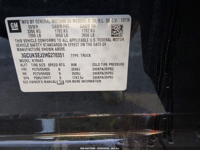 3GCUKSEJ2HG278351 Chevrolet Silverado 1500 1lz