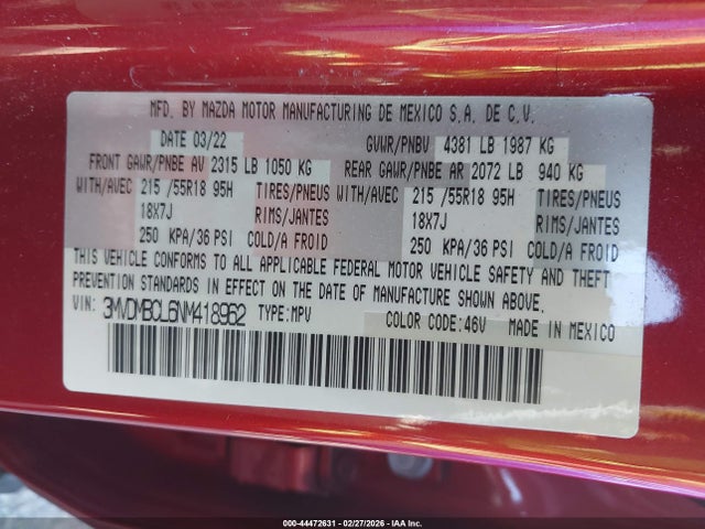 2022 MAZDA CX-30 3MVDMBCL6NM418962 Photo 8