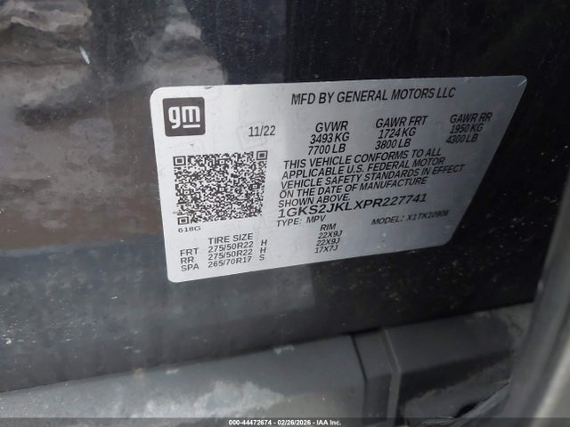 1GKS2JKLXPR227741 GMC Yukon Xl 4wd Denali