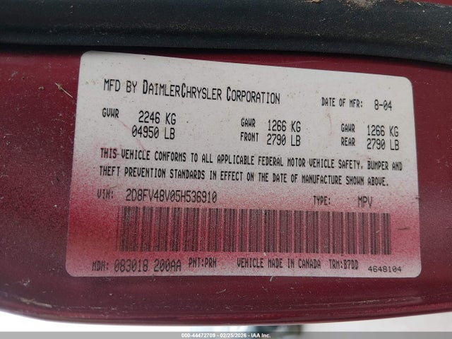 2005 DODGE MAGNUM 2D8FV48V05H536910 Photo 8