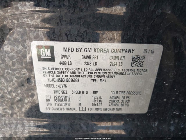 2017 BUICK ENCORE KL4CJHSB3HB026089 Photo 8