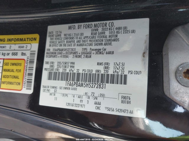 2017 FORD MUSTANG 1FA6P8AM5H5272831 Photo 8