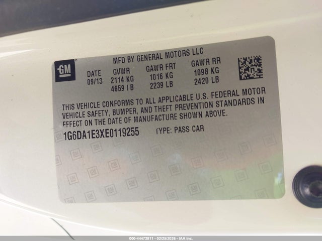 2014 CADILLAC CTS 1G6DA1E3XE0119255 Photo 8