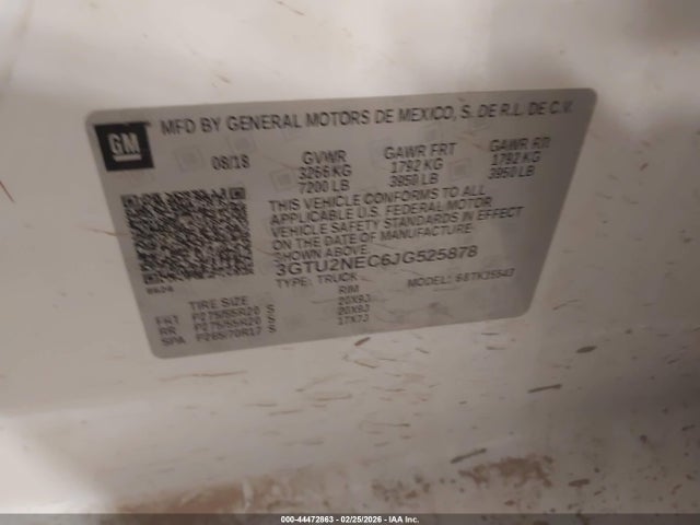 3GTU2NEC6JG525878 GMC Sierra 1500 Slt