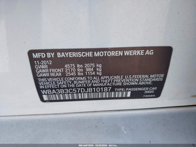 Продажа на аукционе авто 2013 Bmw 328i Xdrive, vin: WBA3B3C57DJ810187, номер лота: 44472938