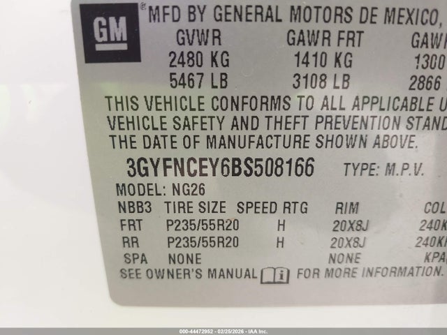 Aukcja sprzedaży 2011 Cadillac Srx Premium Collection, vin: 3GYFNCEY6BS508166, numer aukcji: 44472952