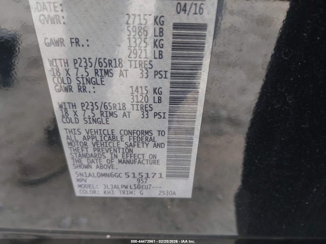 2016 INFINITI QX60 5N1AL0MN6GC515171 Photo 8