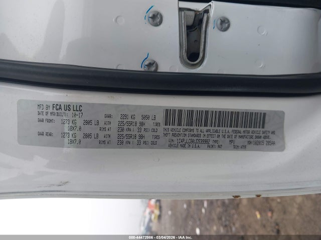Продаж на аукціоні авто 2018 Jeep Cherokee Latitude Fwd, vin: 1C4PJLCB0JD539982, номер лоту: 44472986