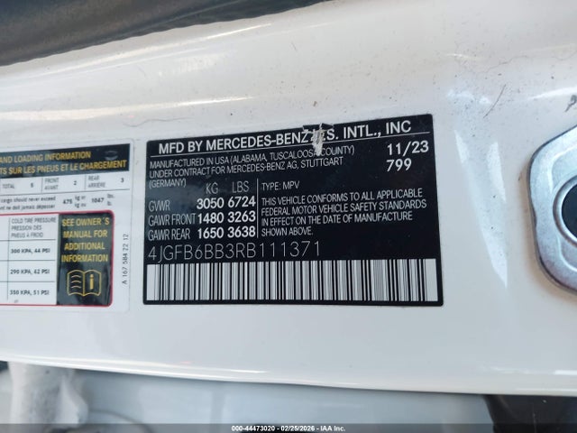 Aukcja sprzedaży 2024 Mercedes-benz Amg Gle 53 4matic+, vin: 4JGFB6BB3RB111371, numer aukcji: 44473020