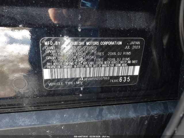 JA4J4VA85RZ007863 Mitsubishi Outlander Se Black Edition S-awc