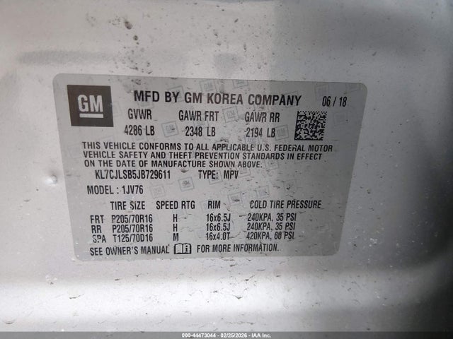Chevrolet Trax Lt 2018 KL7CJLSB5JB729611 Image 9