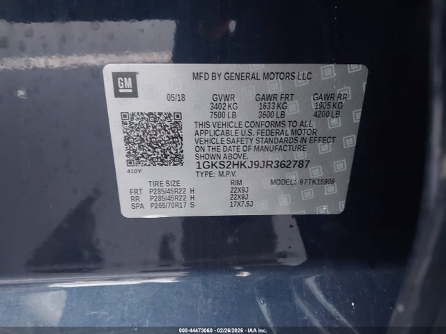 2018 GMC YUKON XL 1GKS2HKJ9JR362787 Photo 8