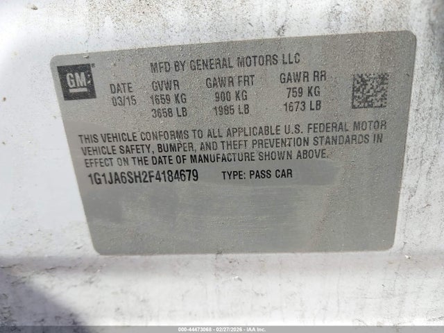 1G1JA6SH2F4184679 Chevrolet Sonic Ls Auto