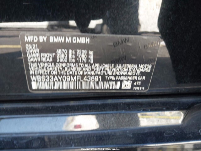 2021 BMW M3 WBS33AY09MFL43691 Photo 8