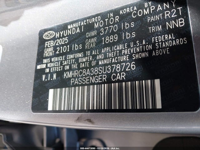 Продаж на аукціоні авто 2025 Hyundai Venue Sel, vin: KMHRC8A38SU378726, номер лоту: 44473090
