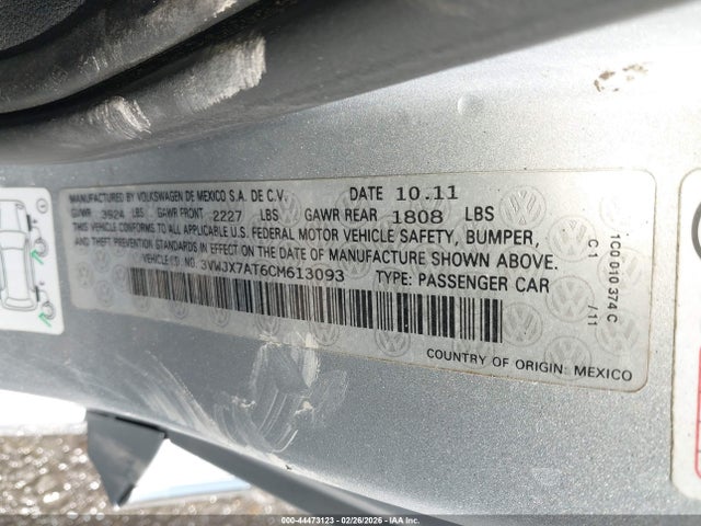 Продаж на аукціоні авто 2012 Volkswagen Beetle 2.5l, vin: 3VWJX7AT6CM613093, номер лоту: 44473123
