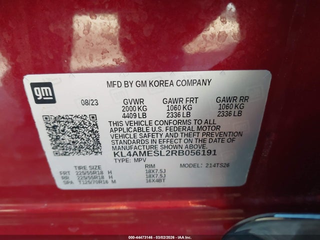 Aukcja sprzedaży 2024 Buick Encore Gx Sport Touring Awd, vin: KL4AMESL2RB056191, numer aukcji: 44473146