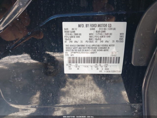 Ford EDGE SEL 2017 2FMPK3J90HBC58077 Image 9