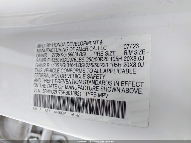 2023 HONDA PILOT 5FNYG2H75PB013821 Photo 8