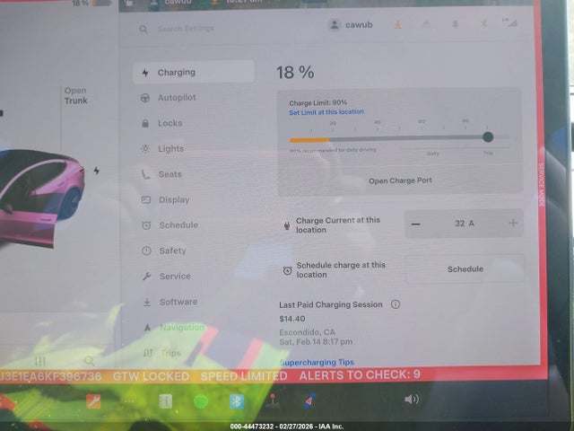 44473232 :رقم المزاد ، 5YJ3E1EA6KF396736 vin ، 2019 Tesla Model 3 Long Range/mid Range/standard Range/standard Range Plus مزاد بيع
