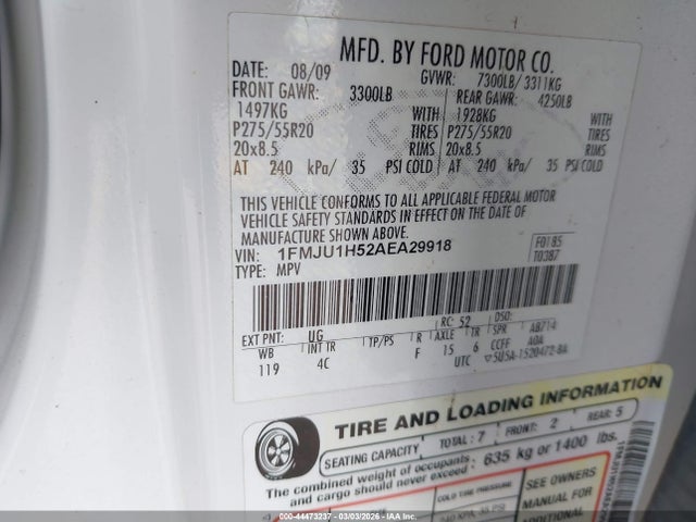 2010 FORD EXPEDITION 1FMJU1H52AEA29918 Photo 8