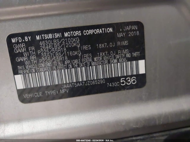 2018 MITSUBISHI ECLIPSE CROSS JA4AT5AA7JZ065290 Photo 8